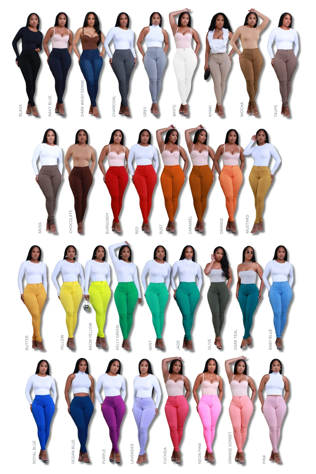 $15.99 Super Swank High Waist Stretchy Jeans - Yellow