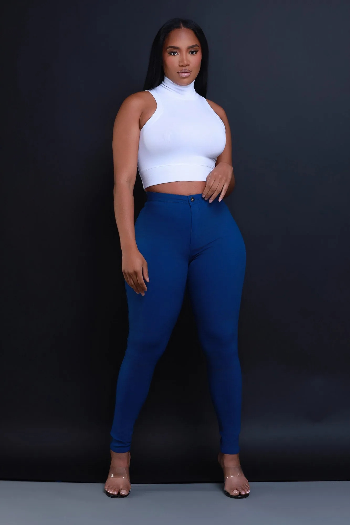 $5 Super Swank High Waist Stretchy Jeans - Ocean Blue