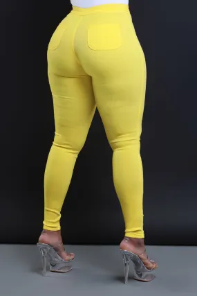 $5 Super Swank High Waist Stretchy Jeans - Yellow