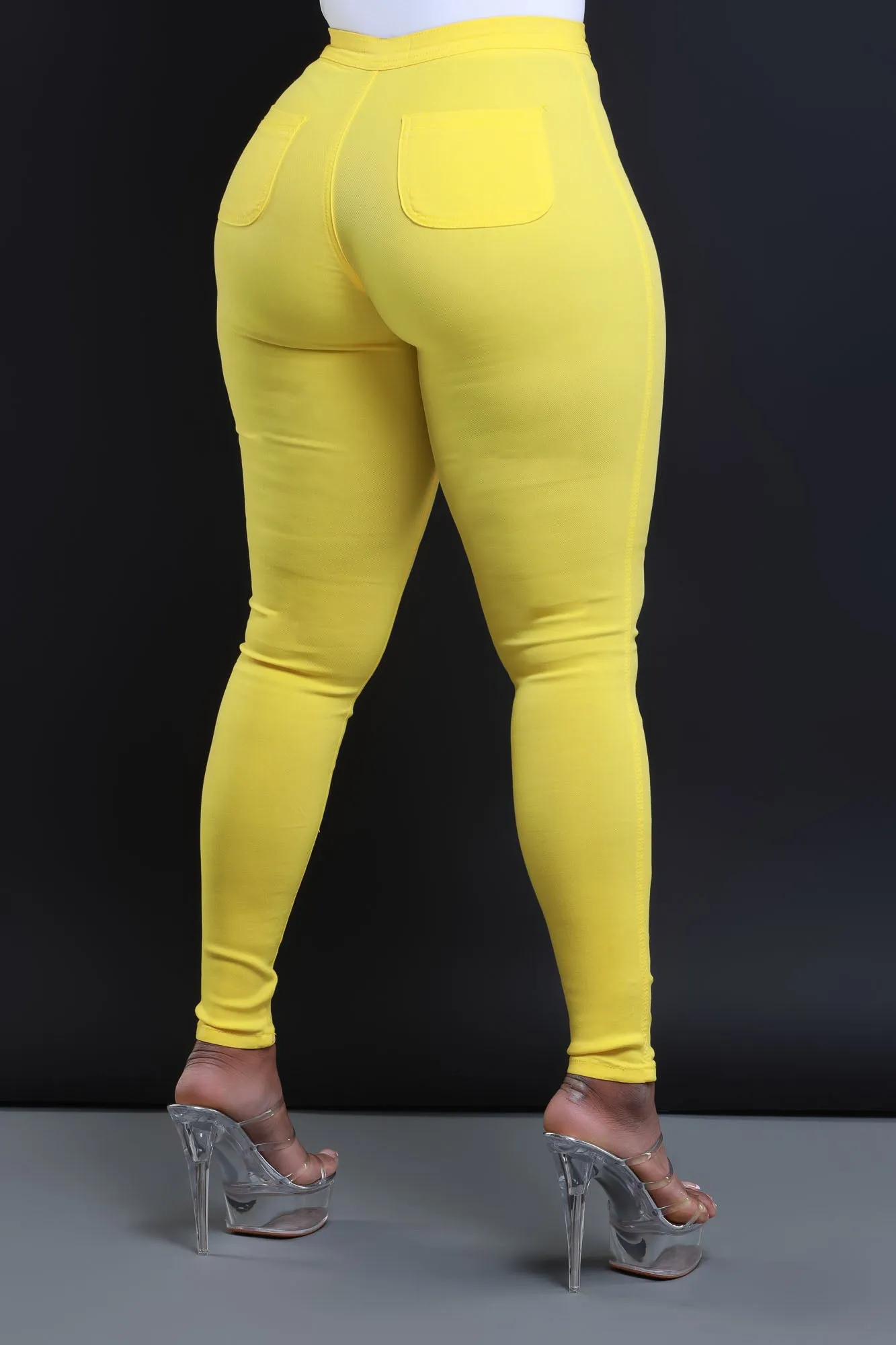 $5 Super Swank High Waist Stretchy Jeans - Yellow