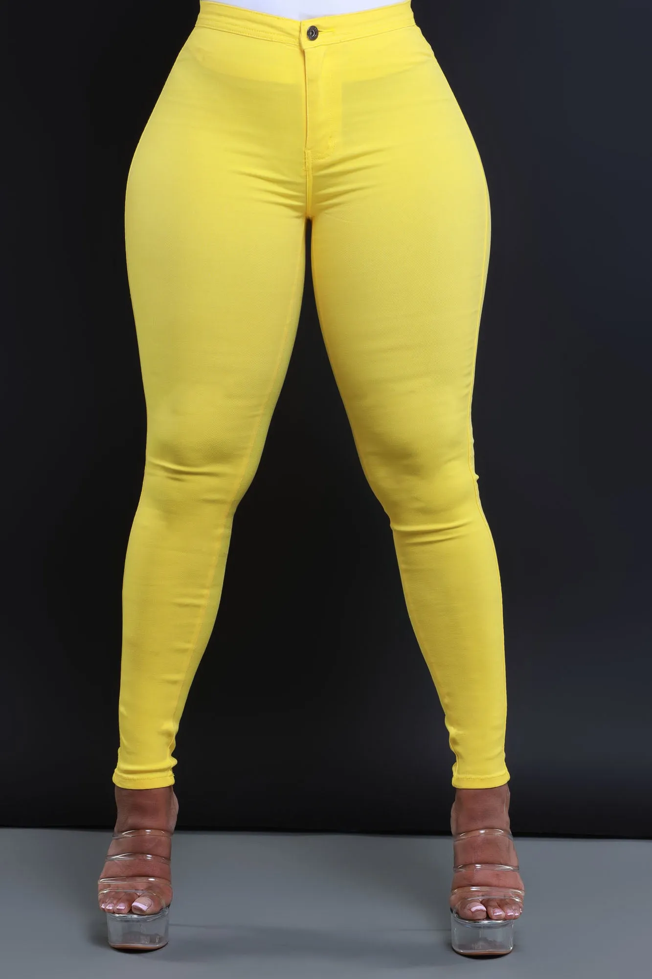$5 Super Swank High Waist Stretchy Jeans - Yellow
