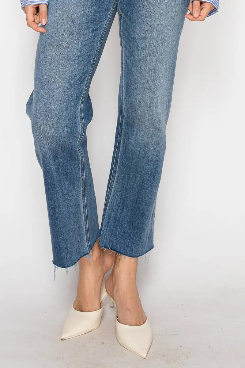 Artemis Denim eco fabric high rise straight leg jeans