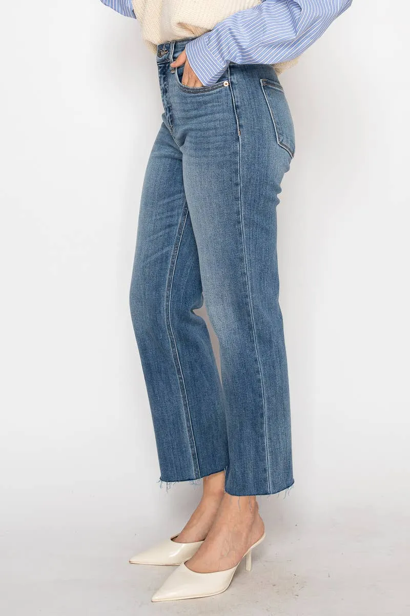 Artemis Denim eco fabric high rise straight leg jeans
