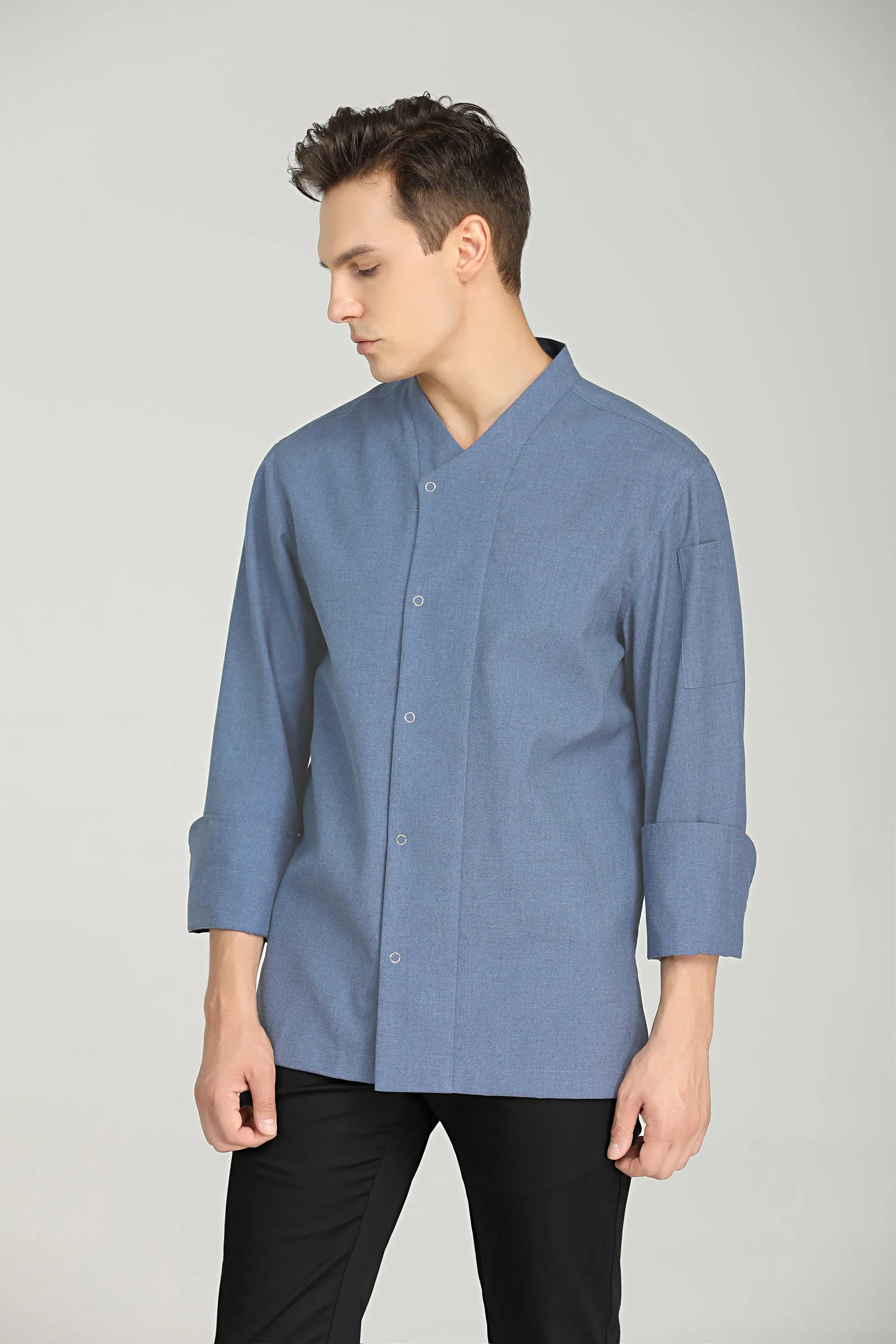 Bay Light Blue Chef Jacket, Long Sleeve
