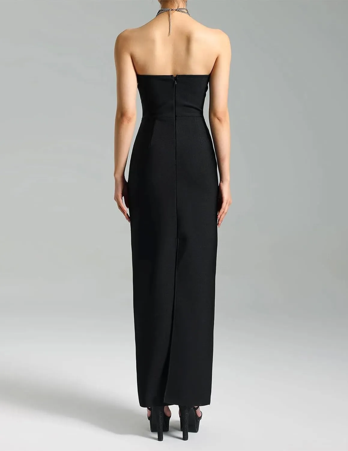 BELLA BARNETT Modern Bandage Dress Diamond Tube Dress Glitter Sequin Dress Black Bodycon Dress