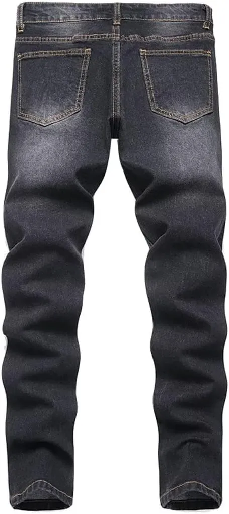 Boys Stylish Skinny Fit Stretchy Ripped Distressed Jeans Pants