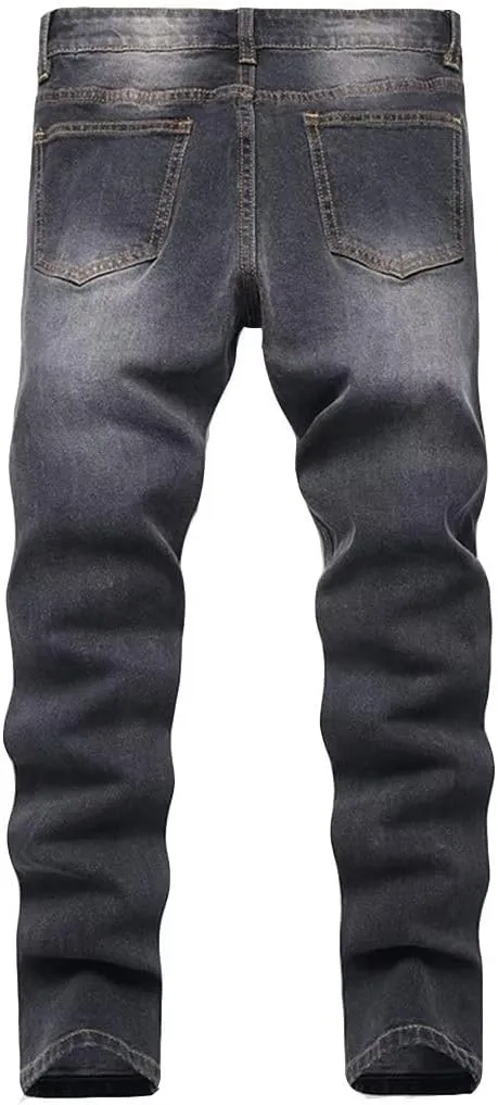 Boys Stylish Skinny Fit Stretchy Ripped Distressed Jeans Pants