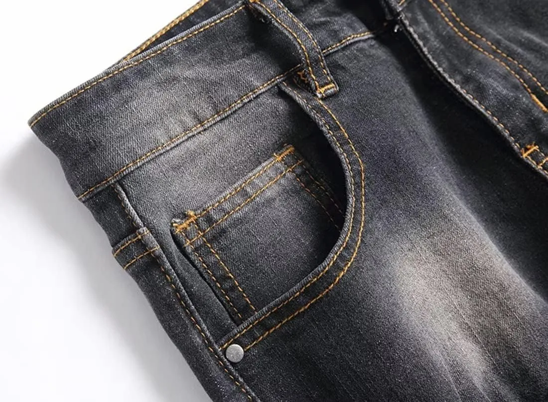Boys Stylish Skinny Fit Stretchy Ripped Distressed Jeans Pants