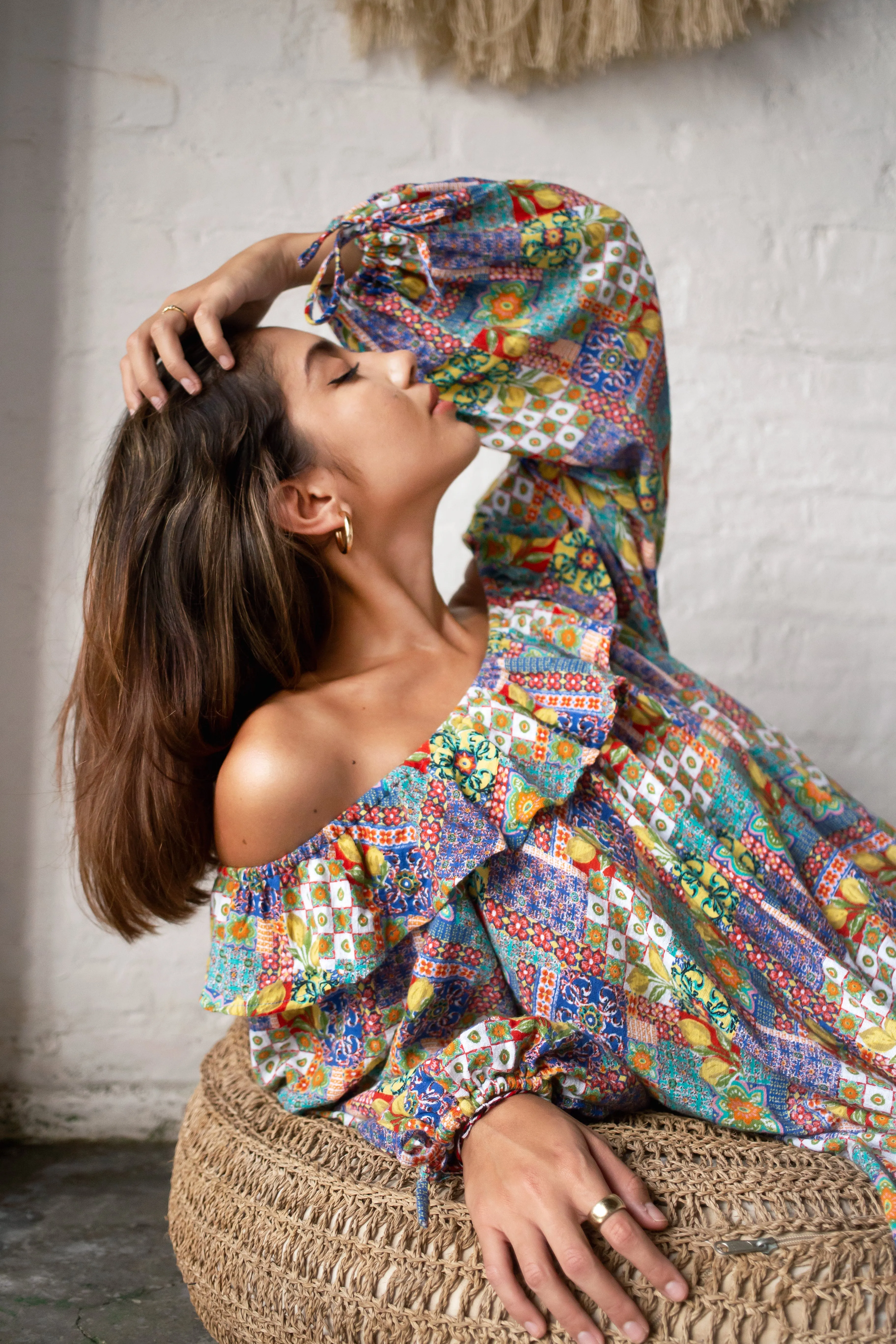 Campari Blu Off Shoulder Mini Dress