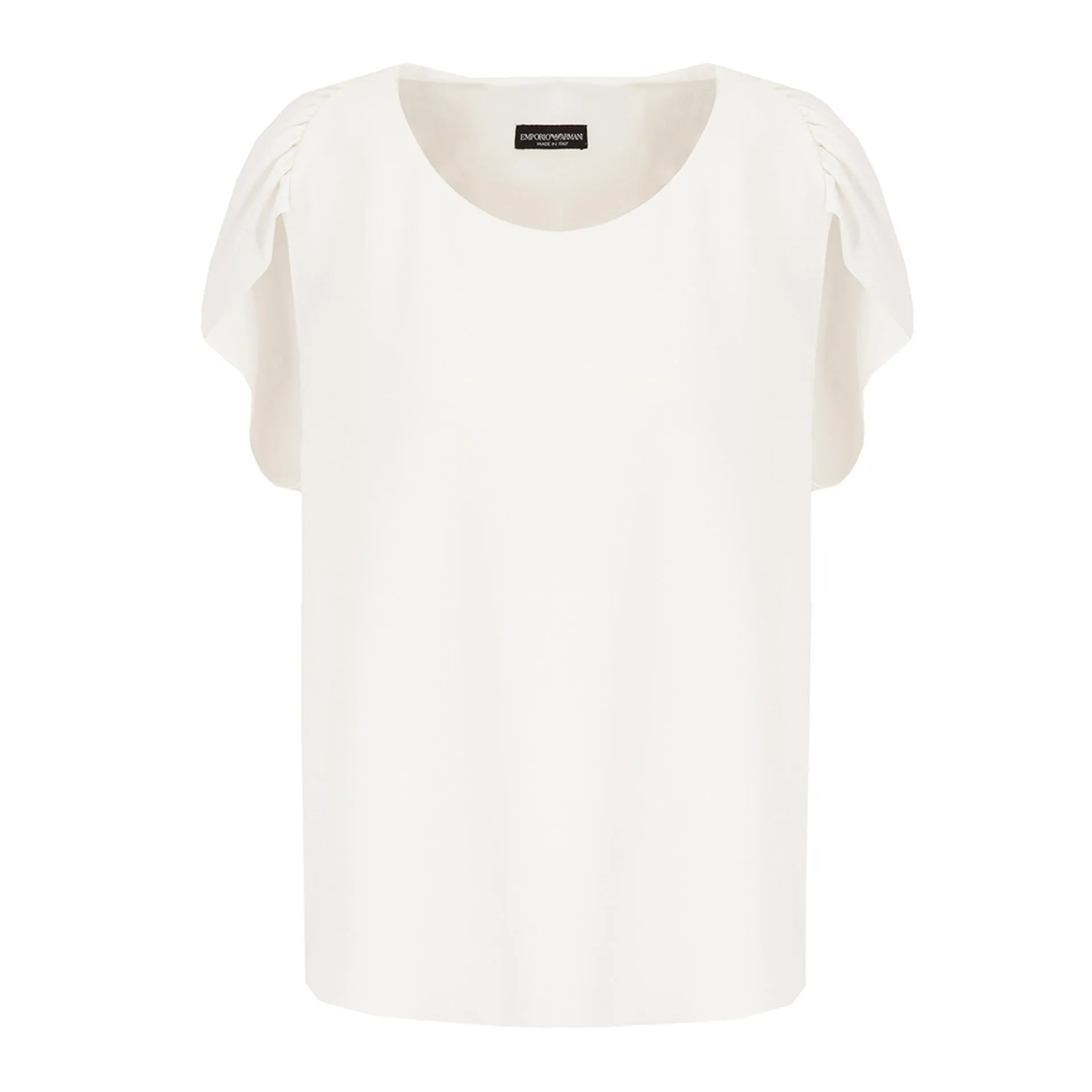 Cap Ruffle Crepe Blouse