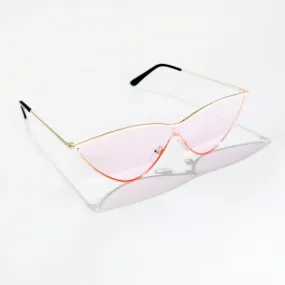 Chokore Cat-Eye Sunglasses with Metal Frame (Pink)