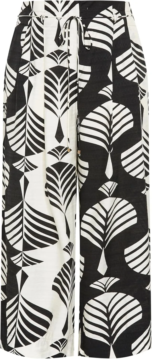 City Chic Women's Plus Size Pant - Peta Print Tie Waist