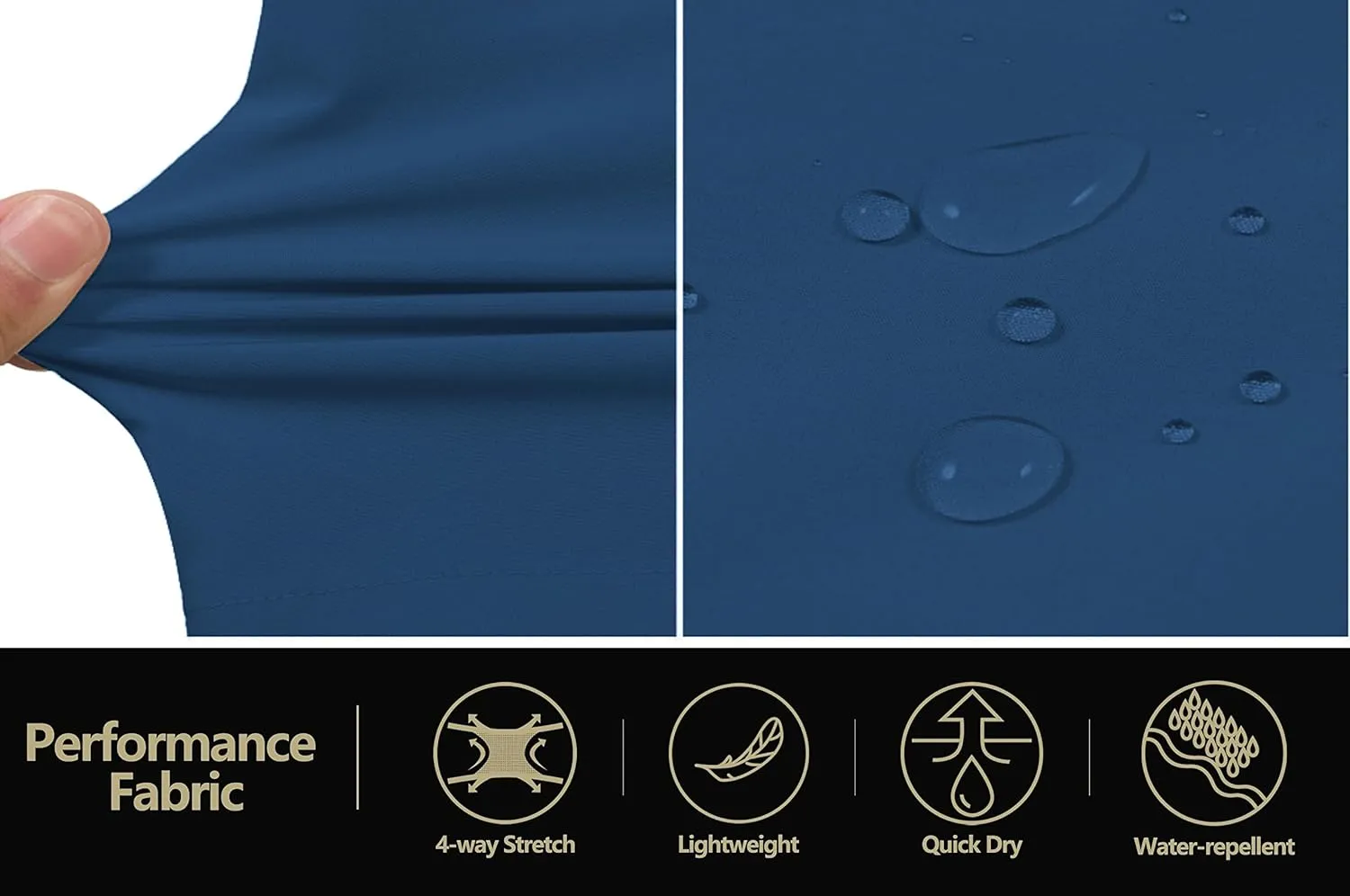 COOFANDY Mens Hybrid Casual Golf Shorts 9" Stretch Lightweight Quick Dry Summer Hiking Travel Shorts with Zipper Pockets