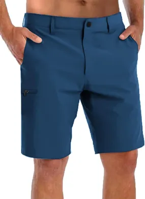 COOFANDY Mens Hybrid Casual Golf Shorts 9" Stretch Lightweight Quick Dry Summer Hiking Travel Shorts with Zipper Pockets