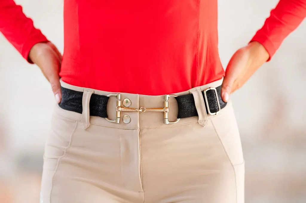 D-Ring Bit Belt in Black Sparkle
