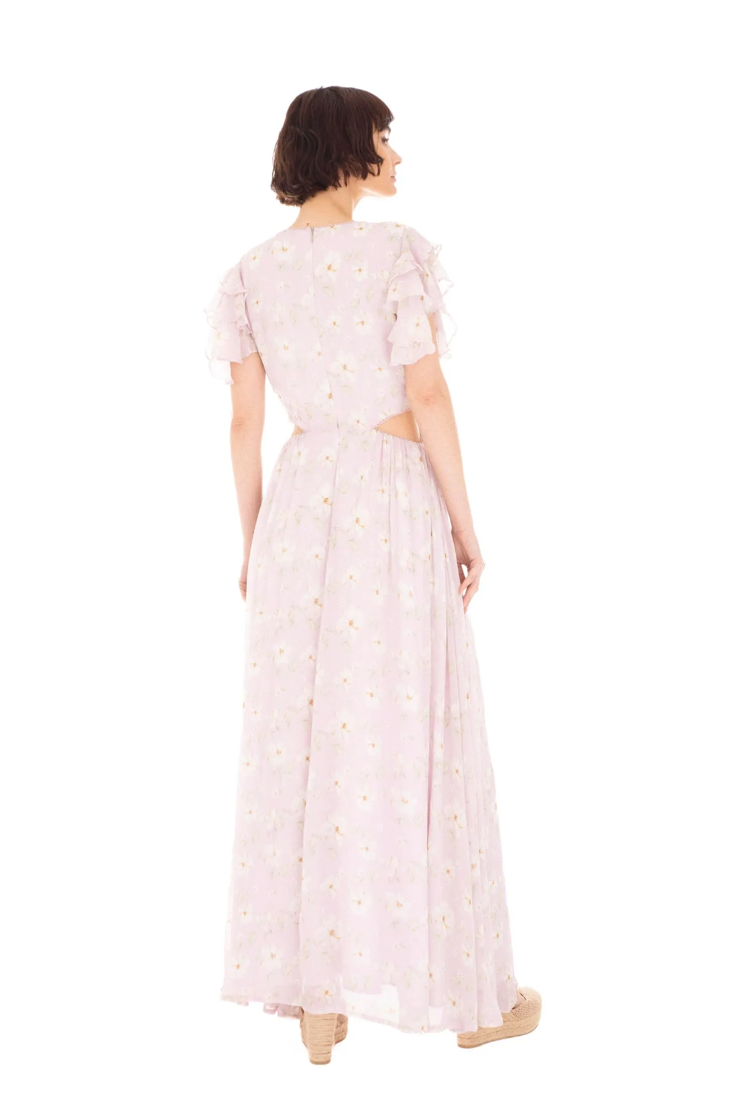 Elise Dress - Lavender Peony Print