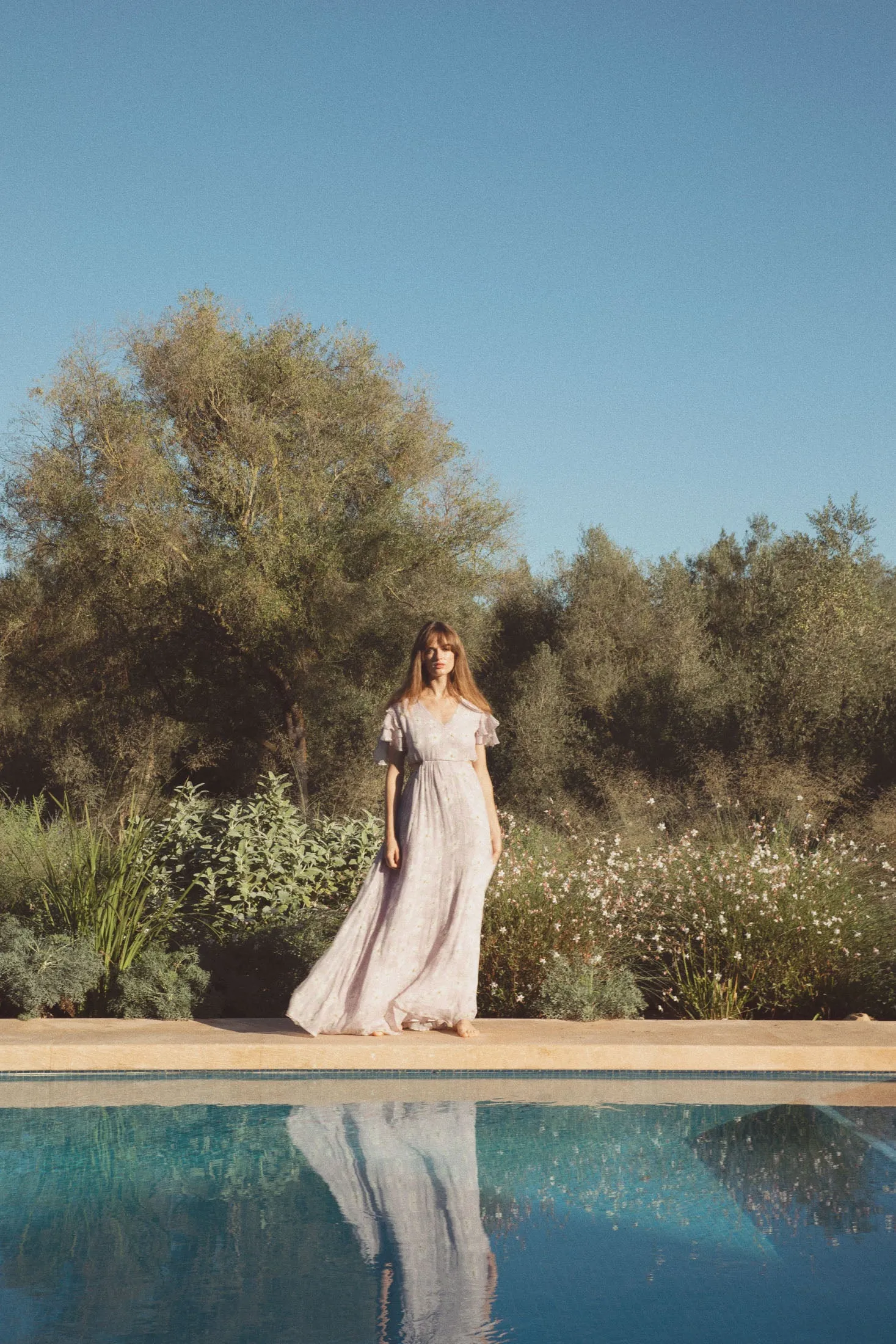 Elise Dress - Lavender Peony Print