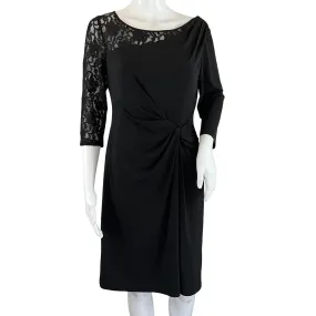 Ellen Tracy Women's Elegant Dress One Lace Slevee Black Sz 8 Pre-Owned