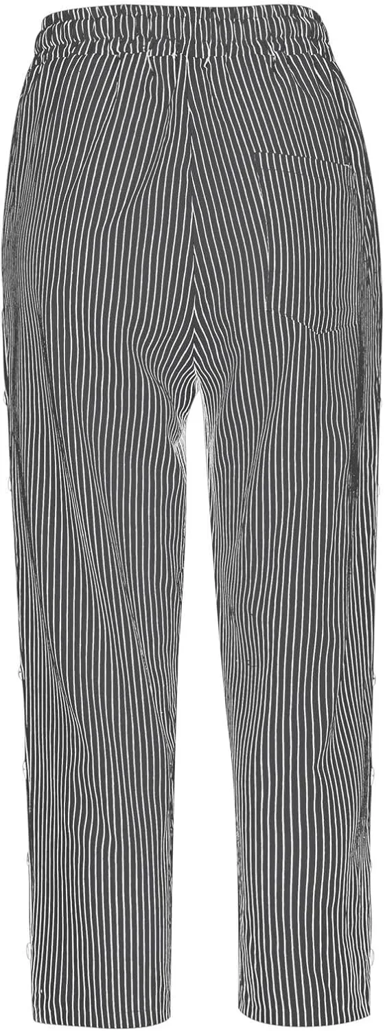 fanmpghleoo Linen Capris for Women Cropped Drawstring Linen Striped Pants Loose Fit Comfy Wide Leg Lounge Pants with Pockets