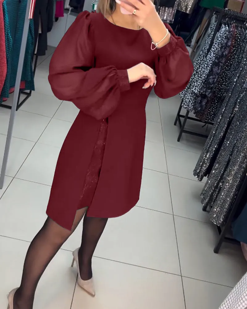 free shipping📦Elegant Puff Sleeve Dress
