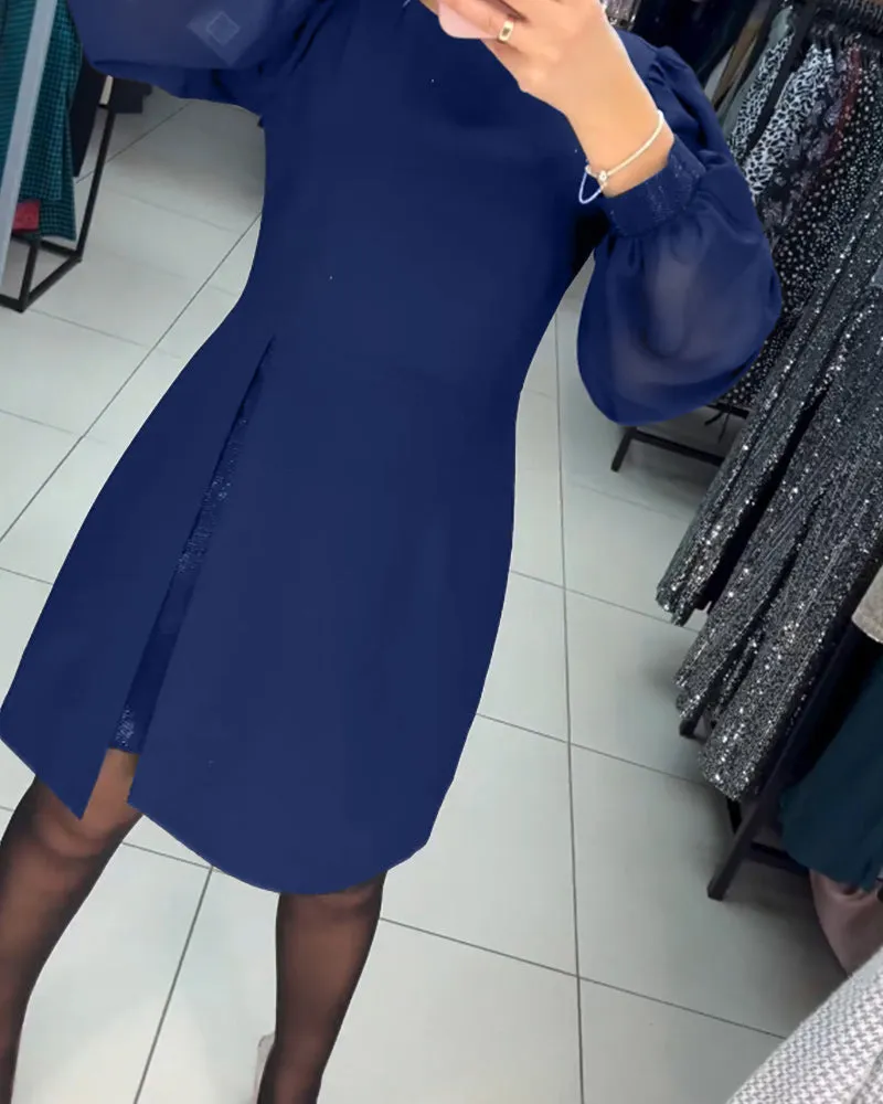 free shipping📦Elegant Puff Sleeve Dress