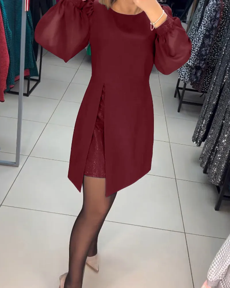 free shipping📦Elegant Puff Sleeve Dress
