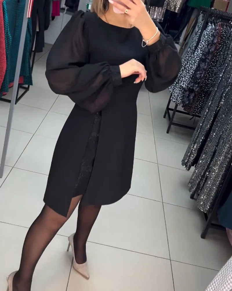 free shipping📦Elegant Puff Sleeve Dress
