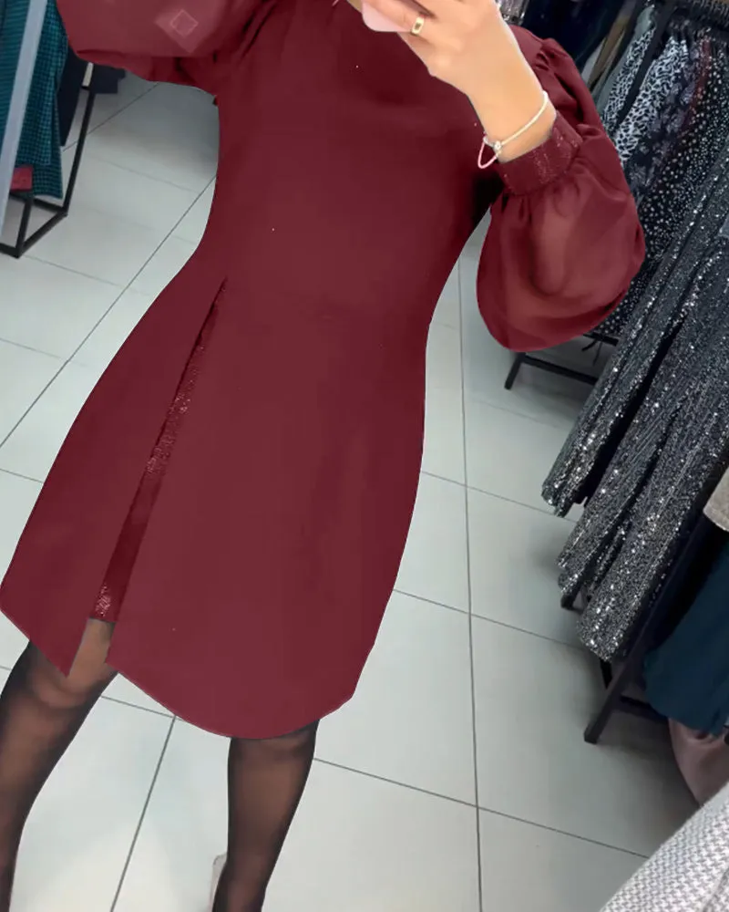 free shipping📦Elegant Puff Sleeve Dress