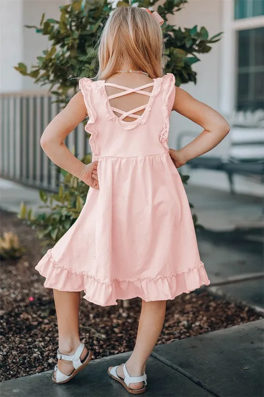 Girls Ruffled Empire Waist Dress