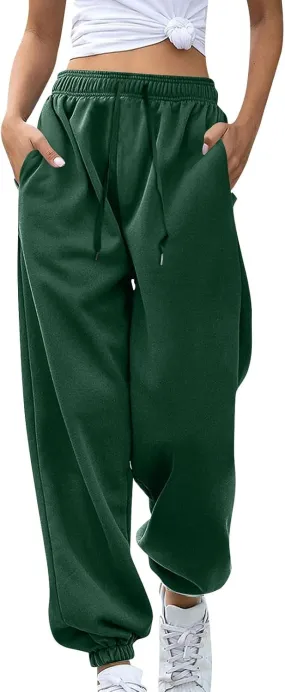 Jogger Sweatpants Women Baggy Drawstring High Waisted Yoga Joggers with Pockets Comfy Cinch Bottom Athletic Pants