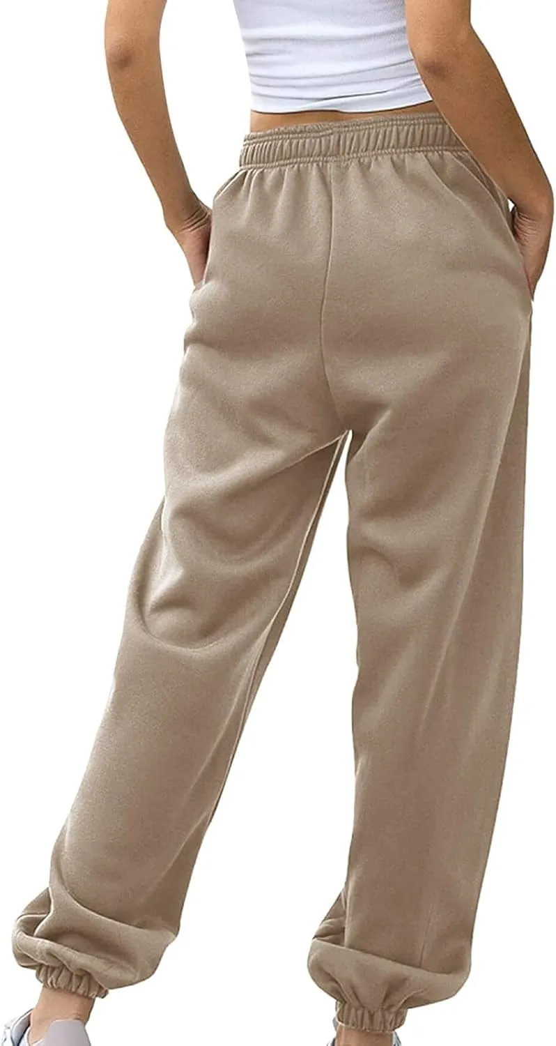 Jogger Sweatpants Women Baggy Drawstring High Waisted Yoga Joggers with Pockets Comfy Cinch Bottom Athletic Pants