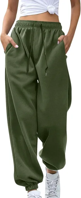 Jogger Sweatpants Women Baggy Drawstring High Waisted Yoga Joggers with Pockets Comfy Cinch Bottom Athletic Pants