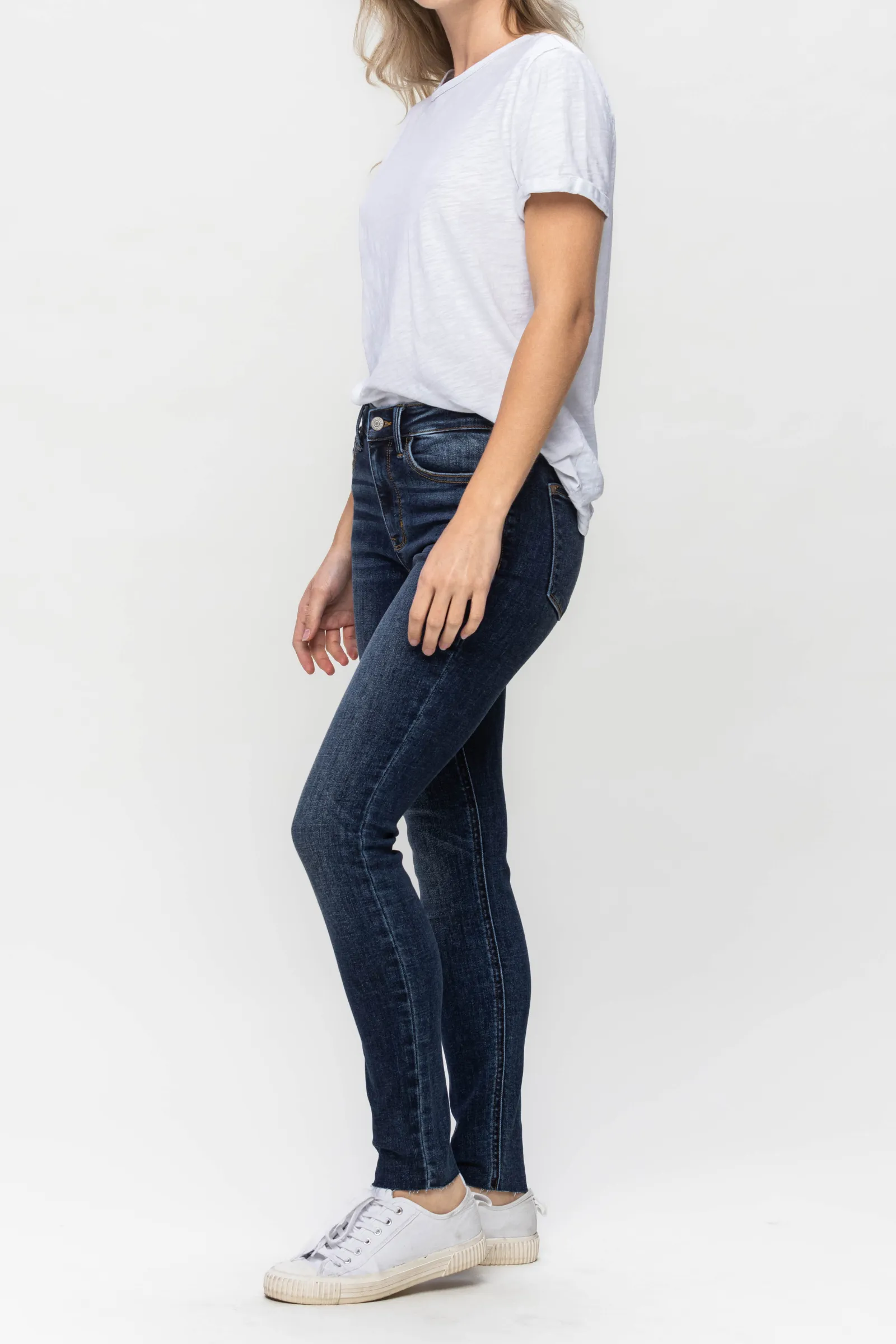 Judy Blue Mid Rise Vintage Raw Hem Skinny