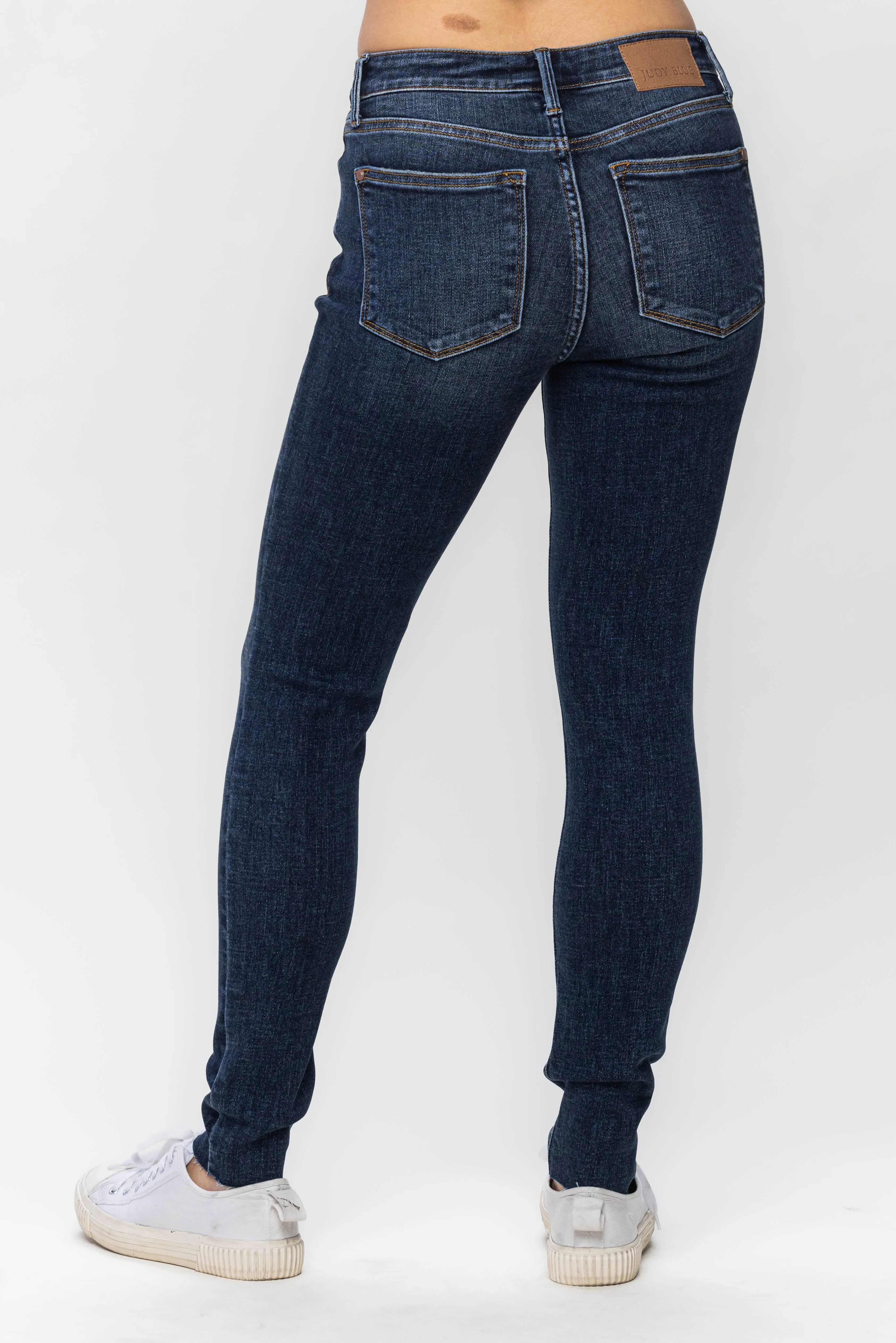 Judy Blue Mid Rise Vintage Raw Hem Skinny