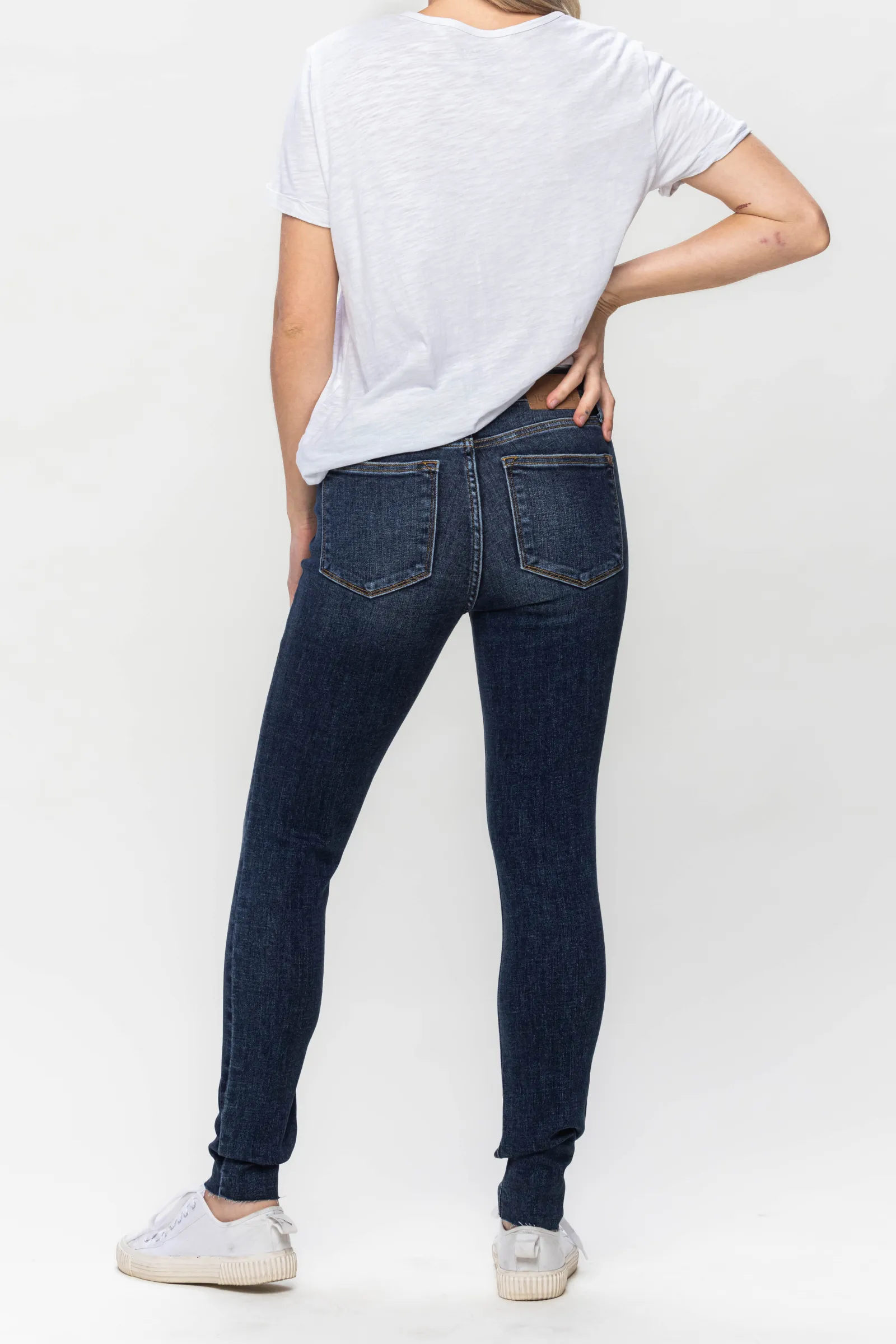 Judy Blue Mid Rise Vintage Raw Hem Skinny