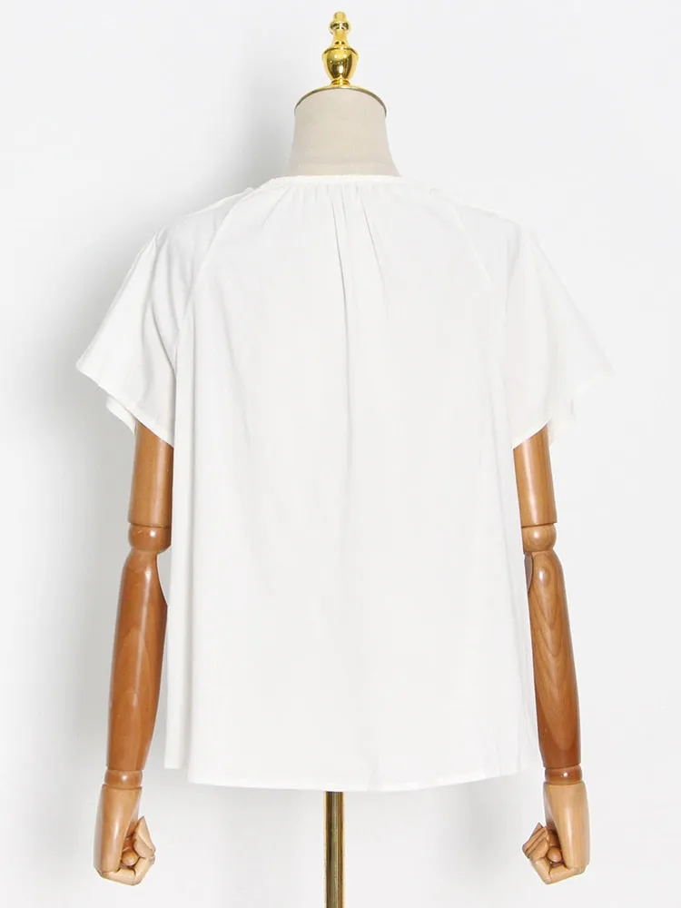 Loose Solid Minimalist T Shirt For Women Round Neck Short Sleeve Casaul T Shirts Female Summer Clothing