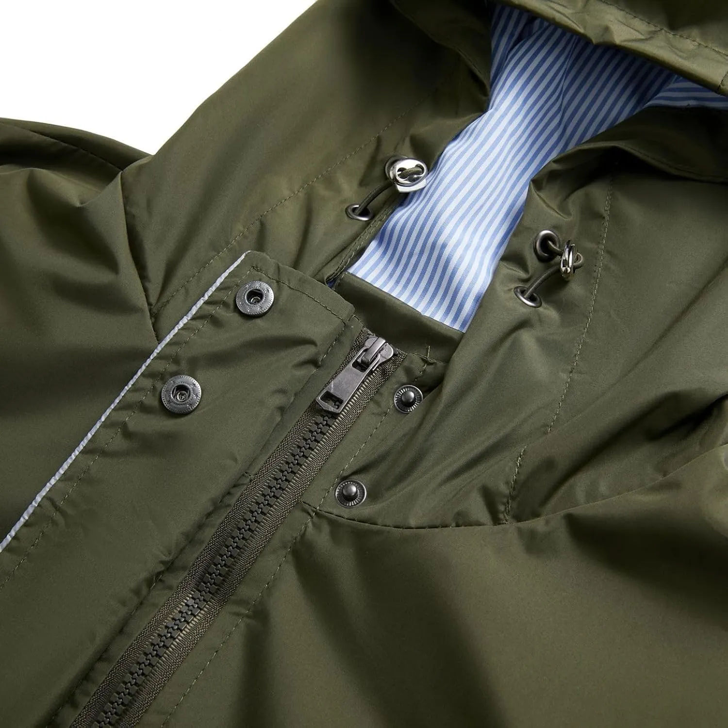 Lu's Chic Women's Long Anorak Jacket Raincoat Rain Jacket Long Sleeve Casual Hooded Cargo Utility Military Outerwear