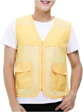 Mens Breathable Mesh Vest Jacket Summer Casual Lightweight Cycling Travel Zip Up Vests Outdoor Fishing Work Waistcoat
