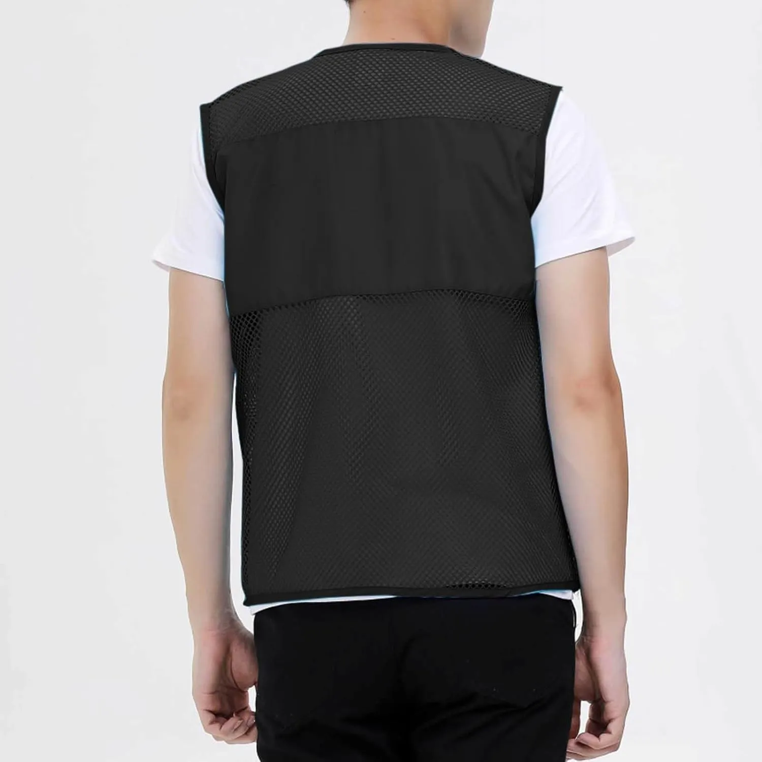 Mens Breathable Mesh Vest Jacket Summer Casual Lightweight Cycling Travel Zip Up Vests Outdoor Fishing Work Waistcoat