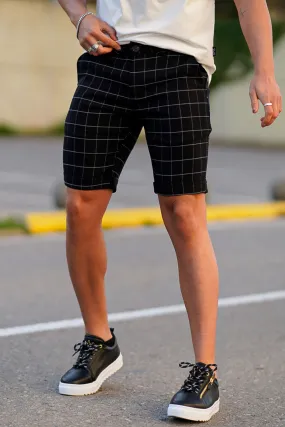 Men's Casual Black Chino Short
