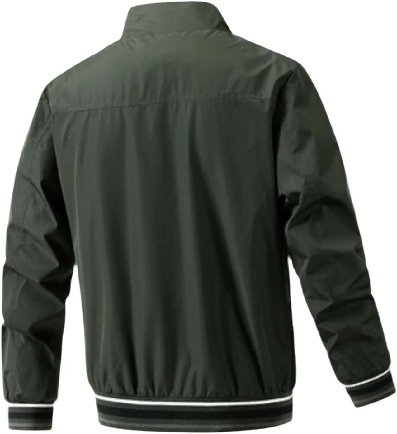 Men's Casual Lightweight Jacket Fall Windbreaker Classic Bomber Fashion Zip Up Coat with Pocket