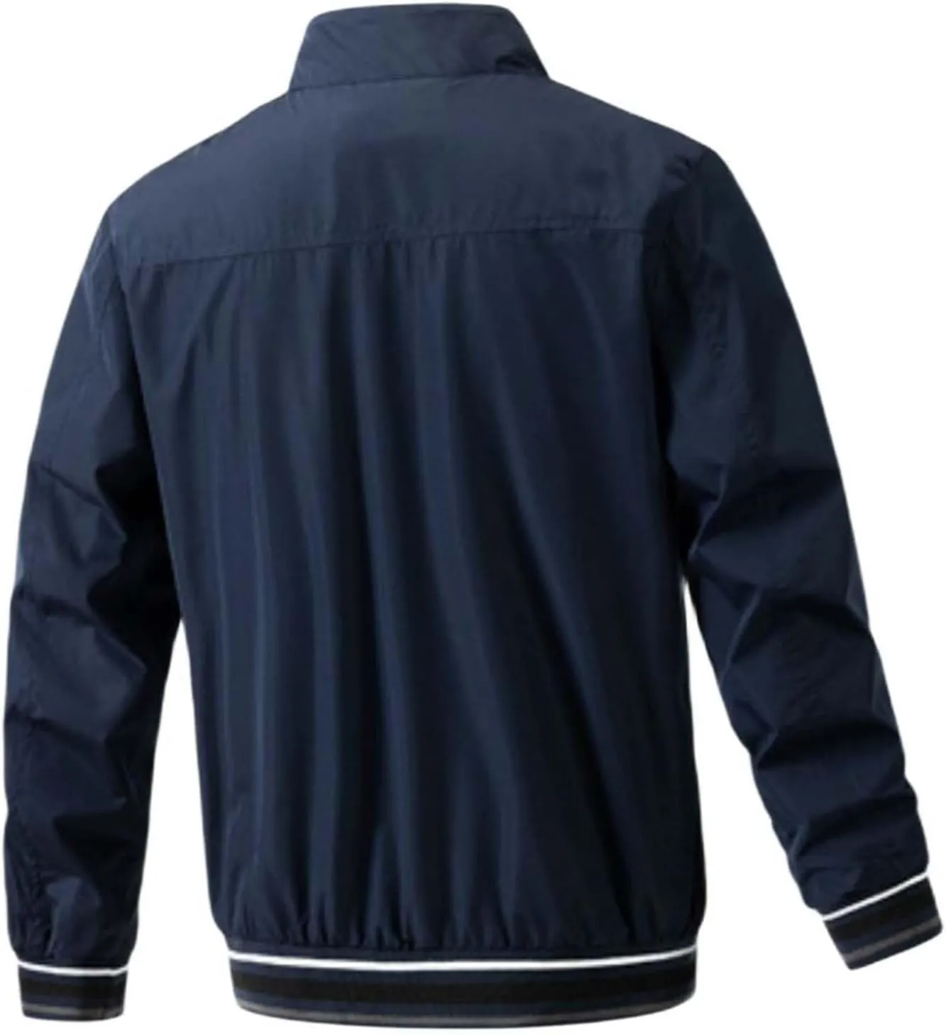 Men's Casual Lightweight Jacket Fall Windbreaker Classic Bomber Fashion Zip Up Coat with Pocket