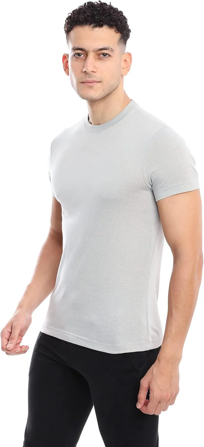Mens Crew Neck T-Shirt (Slim Fit) | Cotton Rich Mens Tshirt (3/6 Pack) | Ultra Soft, Breathable (Made in Egypt)
