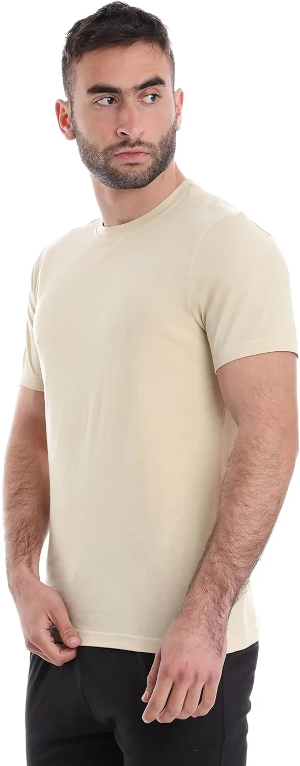 Mens Crew Neck T-Shirt (Slim Fit) | Cotton Rich Mens Tshirt (3/6 Pack) | Ultra Soft, Breathable (Made in Egypt)