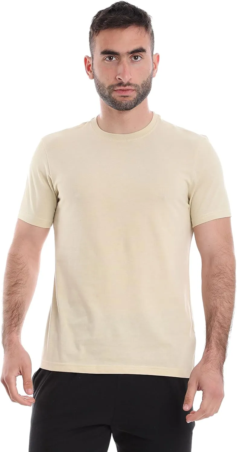 Mens Crew Neck T-Shirt (Slim Fit) | Cotton Rich Mens Tshirt (3/6 Pack) | Ultra Soft, Breathable (Made in Egypt)