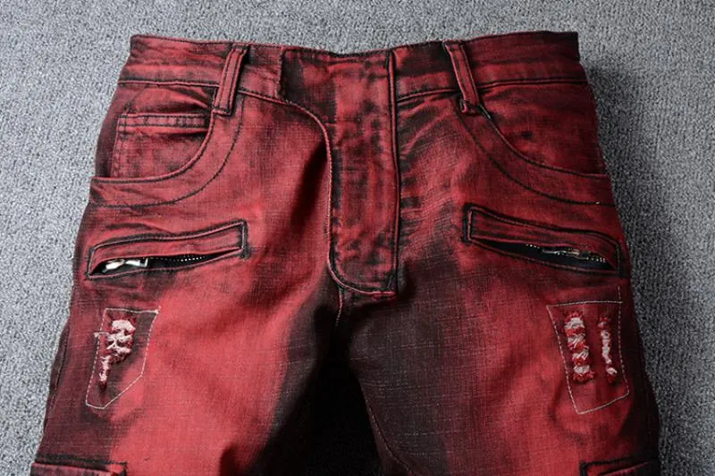 Men's Slim Ripped Stretchy Jeans