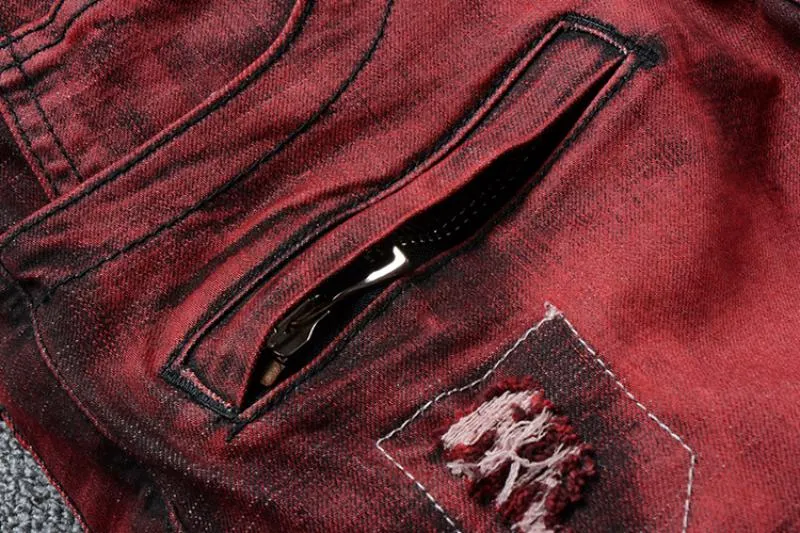 Men's Slim Ripped Stretchy Jeans