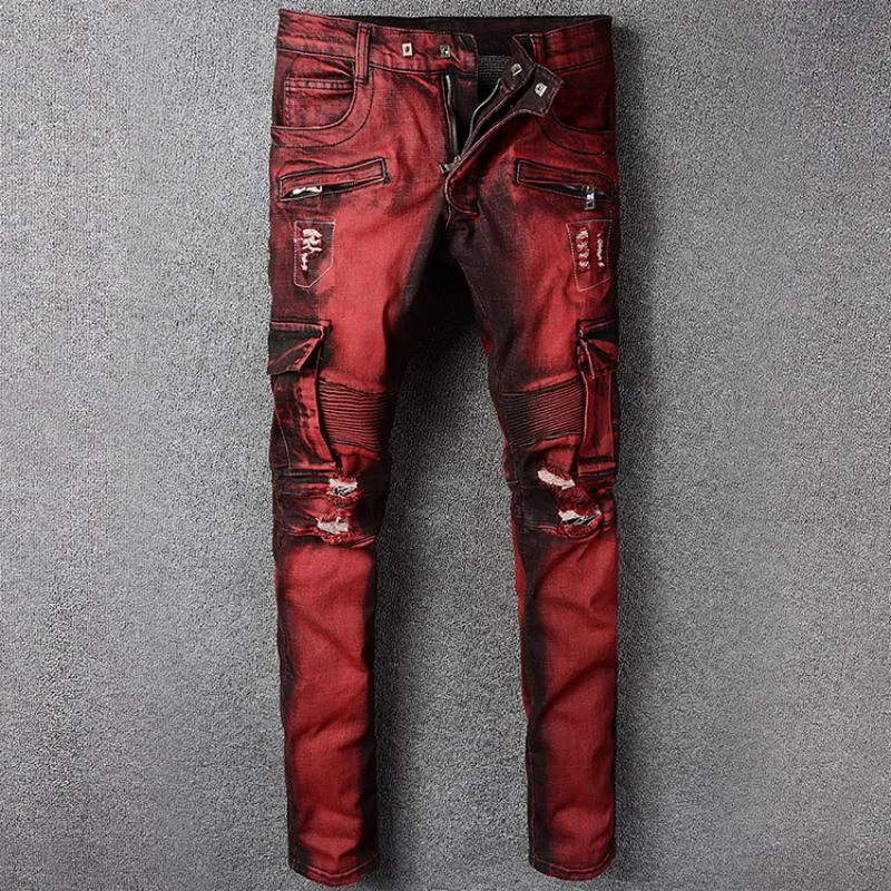 Men's Slim Ripped Stretchy Jeans