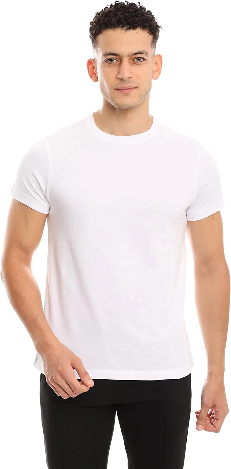 Mens Undershirt (Slim - Tight Fit) | Cotton Crew Neck T-Shirt (3/6 Pack) | Tag Free, Ultra Soft, Breathable (Made in Egypt)