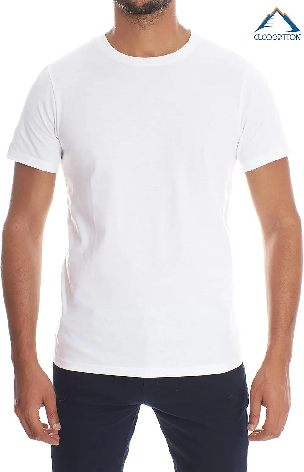 Mens Undershirt (Slim - Tight Fit) | Cotton Crew Neck T-Shirt (3/6 Pack) | Tag Free, Ultra Soft, Breathable (Made in Egypt)